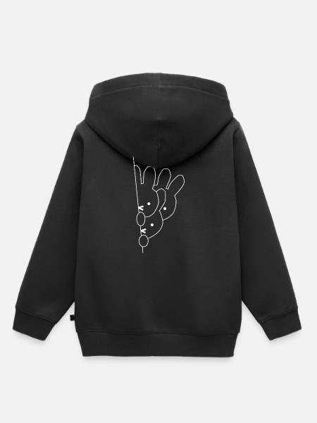Kaninchen - Kinder Premium Organic Hoodie - Schwarz