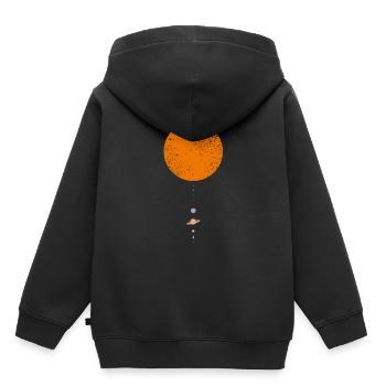 Sonnensystem Spece Sterne Erde Kosmos Mars Venus U - Kinder Premium Organic Hoodie - Schwarz - Hinten - AI Model Kid Male (0cm)