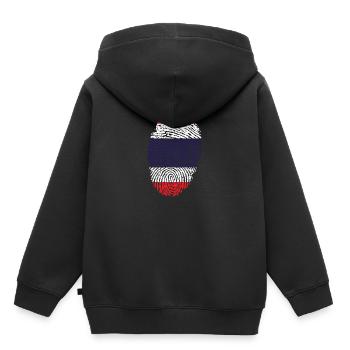Empreintes digitales - Thaïlande - Sweat Premium à capuche enfant bio - noir - Dos - AI Model Kid Male (0cm)