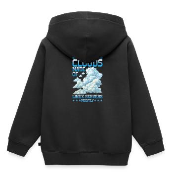 De quoi sont faits les nuages, les serveurs Linux principalement 25 - Sweat Premium à capuche enfant bio - noir - Dos - AI Model Kid Male (0cm)