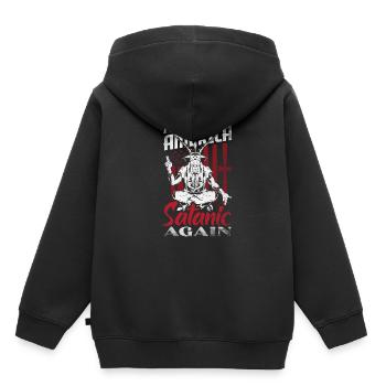 Satan Make America Satanic Again Occult - Kinder Premium Organic Hoodie - Schwarz - Hinten - AI Model Kid Male (0cm)