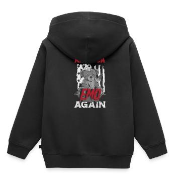 Emoticon Make America Emo Again Emocore Aesthetic - Kinder Premium Organic Hoodie - Schwarz - Hinten - AI Model Kid Male (0cm)