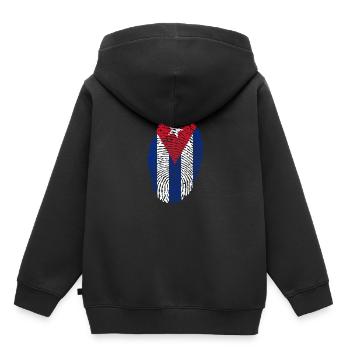 drapeau Cuba - Sweat Premium à capuche enfant bio - noir - Dos - AI Model Kid Male (0cm)