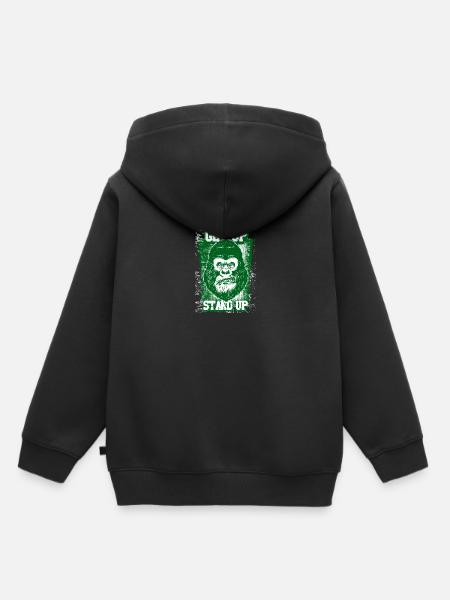 GET UP STAND UP - Kinder Premium Organic Hoodie - Schwarz