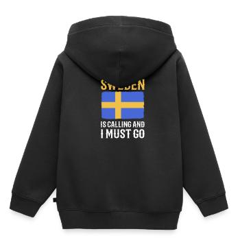 Schweden Schwedisch - Kinder Premium Organic Hoodie - Schwarz - Hinten - AI Model Kid Male (0cm)