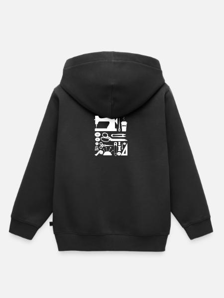Couture couture couture fil couture coudre drôle - Sweat Premium à capuche enfant bio - noir