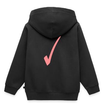Häkchen Farbe Anpassbar - Kinder Premium Organic Hoodie - Schwarz - Hinten - AI Model Kid Male (0cm)