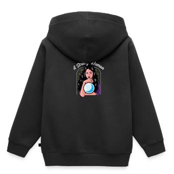Eine starke Frau Stark und unabhängig Gift - Kinder Premium Organic Hoodie - Schwarz - Hinten - AI Model Kid Male (0cm)