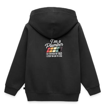 Ich bin ein Klempner Fleißiger Klempner Geschenk - Kinder Premium Organic Hoodie - Schwarz - Hinten - AI Model Kid Male (0cm)