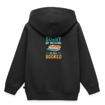 Le week-end est réservé Avid Reader Gift - Sweat Premium à capuche enfant bio - noir - Dos - AI Model Kid Male (0cm)