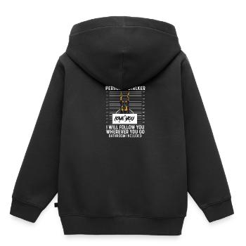 Persönlicher Stalker Hundeliebhaber Geschenk - Kinder Premium Organic Hoodie - Schwarz - Hinten - AI Model Kid Male (0cm)