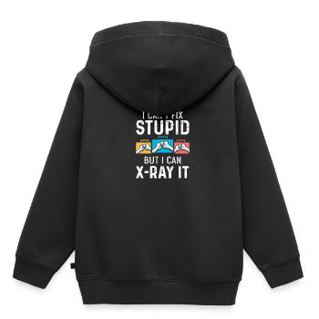 Kann nicht dumm reparieren Sarkastische Person Gif - Kinder Premium Organic Hoodie - Schwarz - Hinten - AI Model Kid Male (0cm)