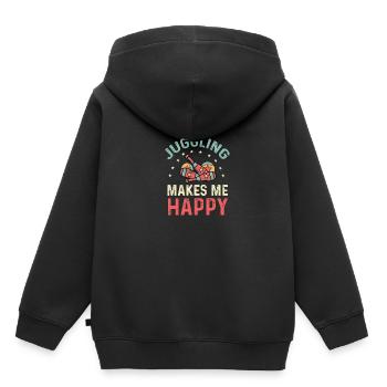 Jonglieren macht mich glücklich Akrobat Geschenk - Kinder Premium Organic Hoodie - Schwarz - Hinten - AI Model Kid Male (0cm)
