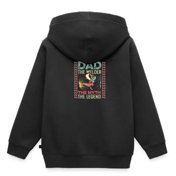 Die Legende Fleißiger Vater Geschenk - Kinder Premium Organic Hoodie - Schwarz - Hinten - AI Model Kid Male (0cm)