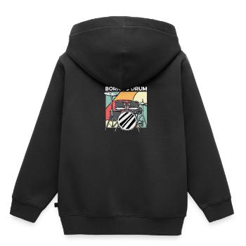 Geboren zu trommeln Entertainer Gift - Kinder Premium Organic Hoodie - Schwarz - Hinten - AI Model Kid Male (0cm)
