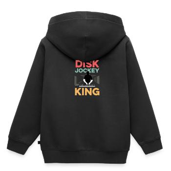Disc Jockey King Konzertbesucher Geschenk - Kinder Premium Organic Hoodie - Schwarz - Hinten - AI Model Kid Male (0cm)