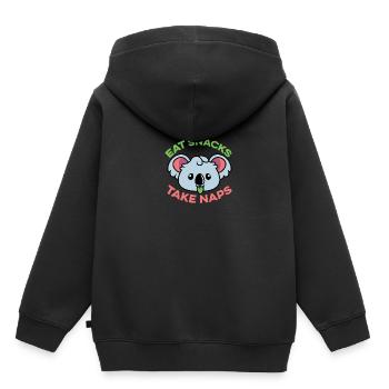 Les siestes gardent le poison des gourmets - Sweat Premium à capuche enfant bio - noir - Dos - AI Model Kid Male (0cm)
