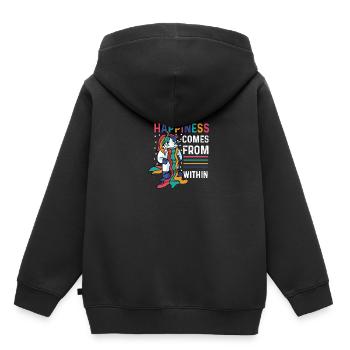 Le bonheur vient dans la consécration gay et homosexuelle - Sweat Premium à capuche enfant bio - noir - Dos - AI Model Kid Male (0cm)