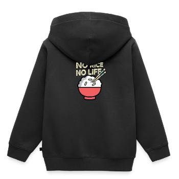Pas de riz pas de vie poison gourmet - Sweat Premium à capuche enfant bio - noir - Dos - AI Model Kid Male (0cm)