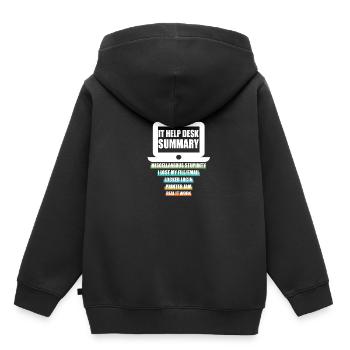 Funny IT Help Desk Tech Support Help Desk Computer - Kids Premium Organic Hoodie - black - Back - AI Model Kid Male (0cm)