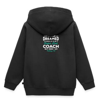 Delessed Coach Anerkennung Danke - Kinder Premium Organic Hoodie - Schwarz - Hinten - AI Model Kid Male (0cm)