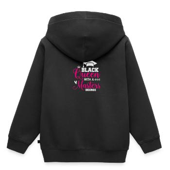 Schwarze Königin mit einer Master -Abschlussklasse - Kinder Premium Organic Hoodie - Schwarz - Hinten - AI Model Kid Male (0cm)