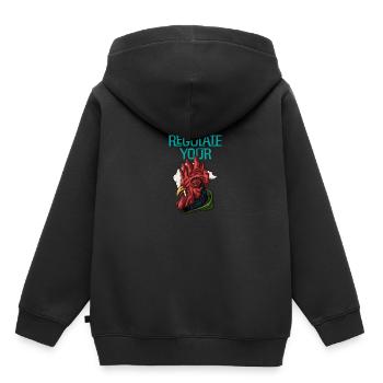 Le féminisme régule votre queue - Sweat Premium à capuche enfant bio - noir - Dos - AI Model Kid Male (0cm)