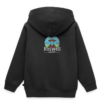 Roswell 1947 Vintage Alien UFO citation drôle Nouveau - Sweat Premium à capuche enfant bio - noir - Dos - AI Model Kid Male (0cm)