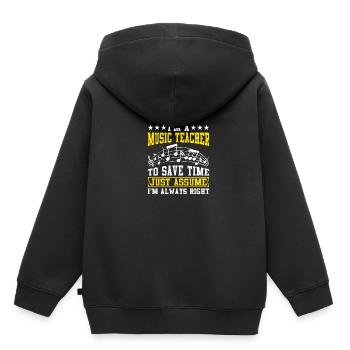 Ich bin Musiklehrer, um Zeit zu sparen - Kinder Premium Organic Hoodie - Schwarz - Hinten - AI Model Kid Male (0cm)