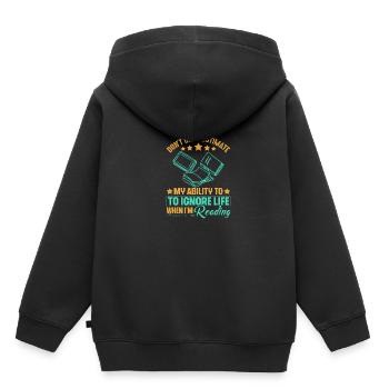 Ne sous-estimez pas mes capacités si je - Sweat Premium à capuche enfant bio - noir - Dos - AI Model Kid Male (0cm)