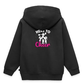 Ici pour encourager les pom-pom girls drôles - Sweat Premium à capuche enfant bio - noir - Dos - AI Model Kid Male (0cm)