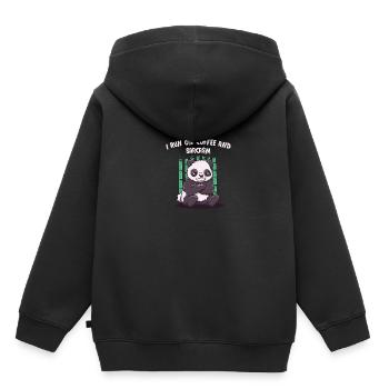 Je cours avec du café et du sarcasme drôle de café - Sweat Premium à capuche enfant bio - noir - Dos - AI Model Kid Male (0cm)