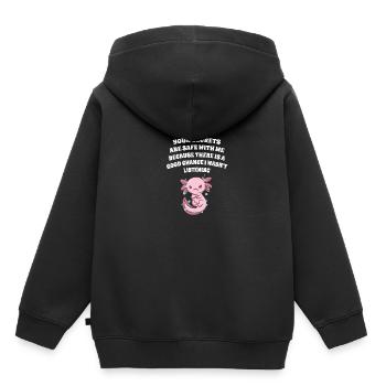 Geheimnisse sind in Sicherheit mit mir. Ich habe n - Kinder Premium Organic Hoodie - Schwarz - Hinten - AI Model Kid Male (0cm)