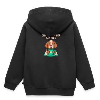 Eine Person pro Tag nur introvertiertes Pun -Antis - Kinder Premium Organic Hoodie - Schwarz - Hinten - AI Model Kid Male (0cm)