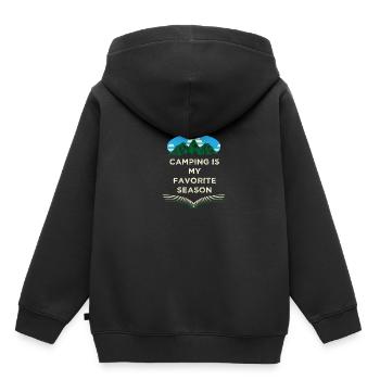 Le camping est mon campeur préféré camp d’été tro - Sweat Premium à capuche enfant bio - noir - Dos - AI Model Kid Male (0cm)