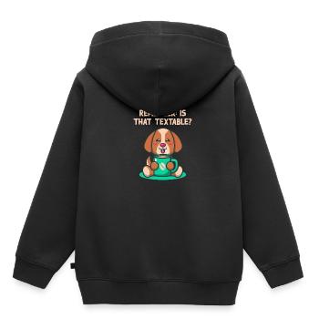 Ist das textable introvertierte Puntee antisoziale - Kinder Premium Organic Hoodie - Schwarz - Hinten - AI Model Kid Male (0cm)
