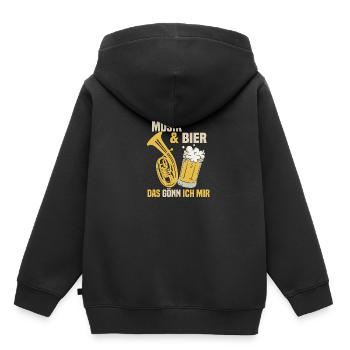 Vêtements de cor ténor pour musiciens - Sweat Premium à capuche enfant bio - noir - Dos - AI Model Kid Male (0cm)