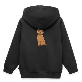 Labradoodle Goldendoodle - Kinder Premium Organic Hoodie - Schwarz - Hinten - AI Model Kid Male (0cm)
