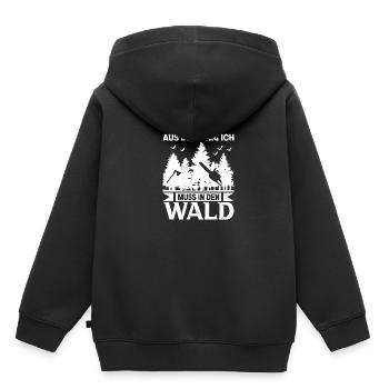 Aus dem weg ich muss in den Wald Förster - Kinder Premium Organic Hoodie - Schwarz - Hinten - AI Model Kid Male (0cm)