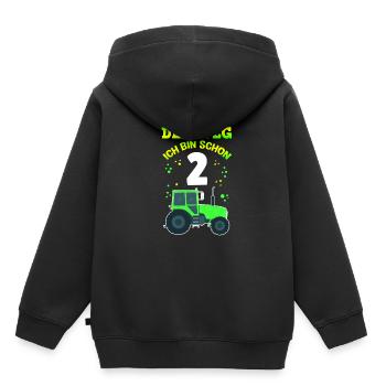 Aus Dem Weg Ich Bin Schon 2 Traktor Geburstag Land - Kinder Premium Organic Hoodie - Schwarz - Hinten - AI Model Kid Male (0cm)