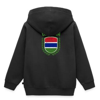 Gambie - Sweat Premium à capuche enfant bio - noir - Dos - AI Model Kid Male (0cm)