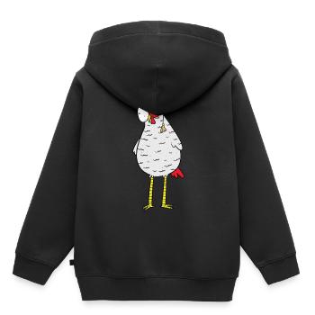 Schlaues kluges Huhn Henne Hühner Federvieh Abi - Kinder Premium Organic Hoodie - Schwarz - Hinten - AI Model Kid Male (0cm)