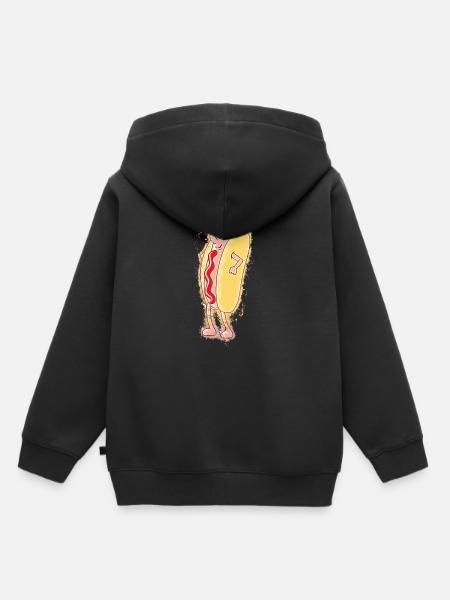 Hotdog Wurst hell glühend - Kinder Premium Organic Hoodie - Schwarz