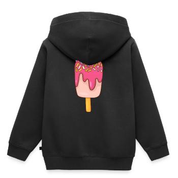 Eis Speiseeis Eiskrem Eiscreme Kugeleis Eisbecher - Kinder Premium Organic Hoodie - Schwarz - Hinten - AI Model Kid Male (0cm)