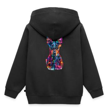 Dobermann - Kinder Premium Organic Hoodie - Schwarz - Hinten - AI Model Kid Male (0cm)