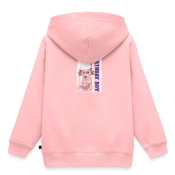 Axolotl America 4th of July Independence Day - Kinder Premium Organic Hoodie - Rosa - Hinten - AI Model Kid Female (0cm)