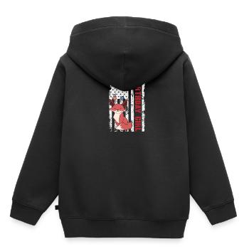 Fox America 4 juillet Independence Birthday Girl - Sweat Premium à capuche enfant bio - noir - Dos - AI Model Kid Male (0cm)