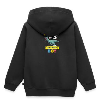 Kids 3 Year Old Shirt 3rd Birthday Boy T Rex - Kinder Premium Organic Hoodie - Schwarz - Hinten - AI Model Kid Male (0cm)