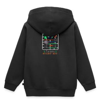Gardening start kit - Sweat Premium à capuche enfant bio - noir - Dos - AI Model Kid Male (0cm)