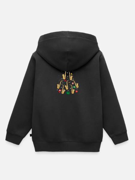 Saxophon Weihnachtsbaum Ornament - Kinder Premium Organic Hoodie - Schwarz